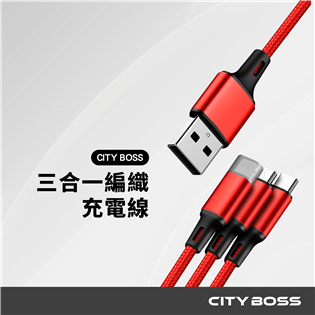 3合1鋁合金編織充電線 USB to Type-C iP