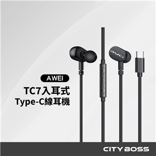 AWEI TypeC 入耳式 降噪線控耳機