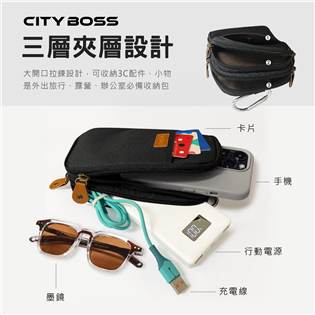 型號:BWL6    兩用直/橫式休閒收納包 黑色  藍